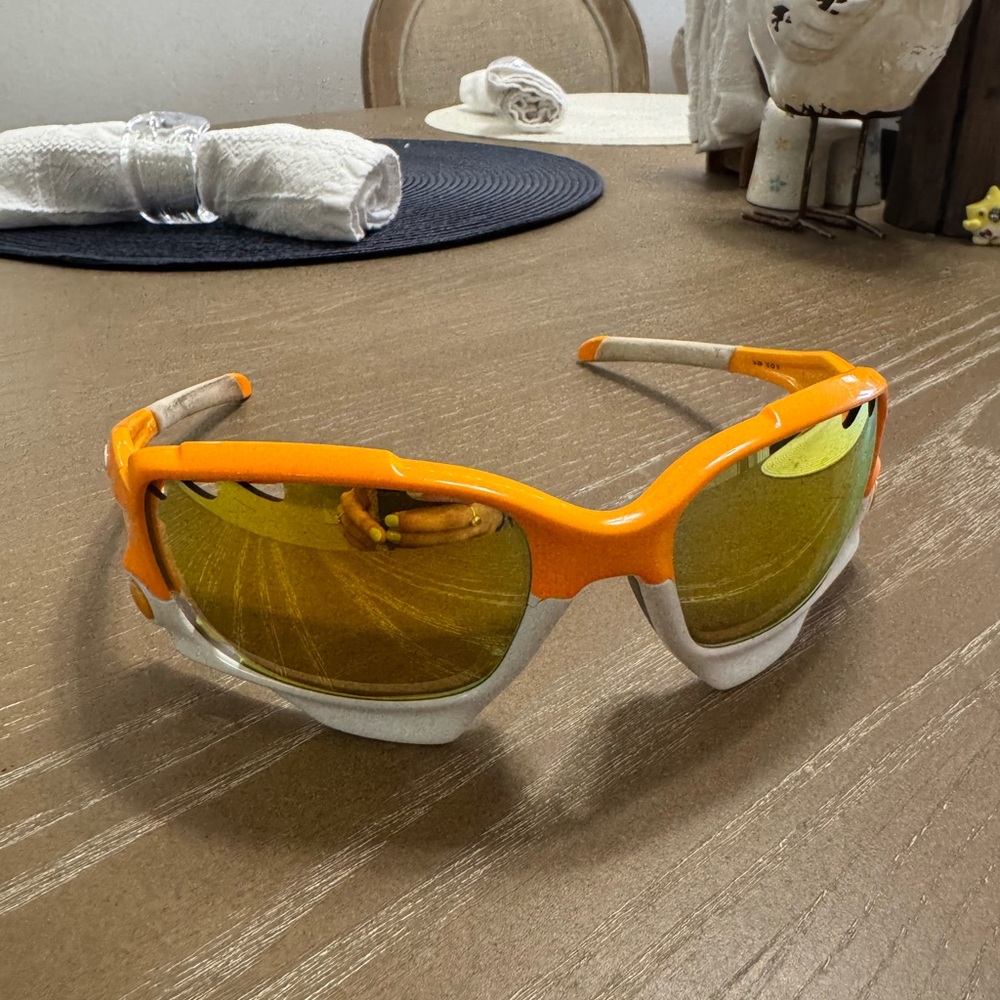 Oakley Orange and Silver Sunglasses